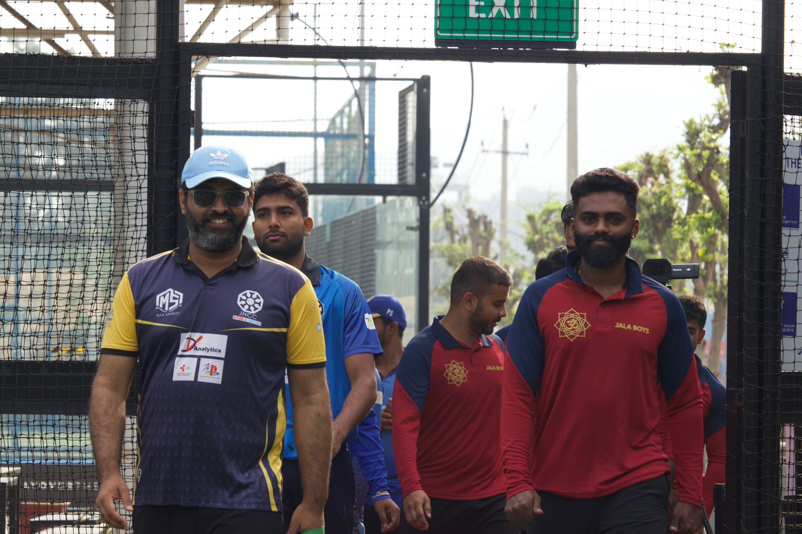 Bowlers celebrating a wicket during the afternoon fixture