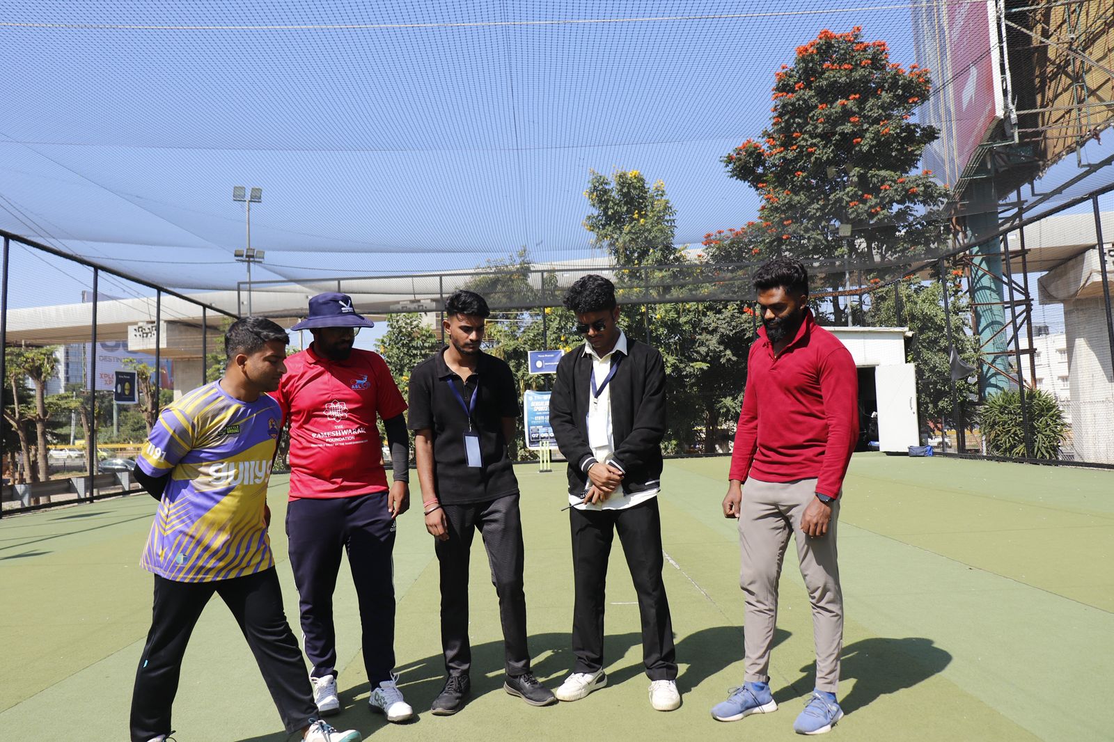 Semi-final toss with broadcast crew