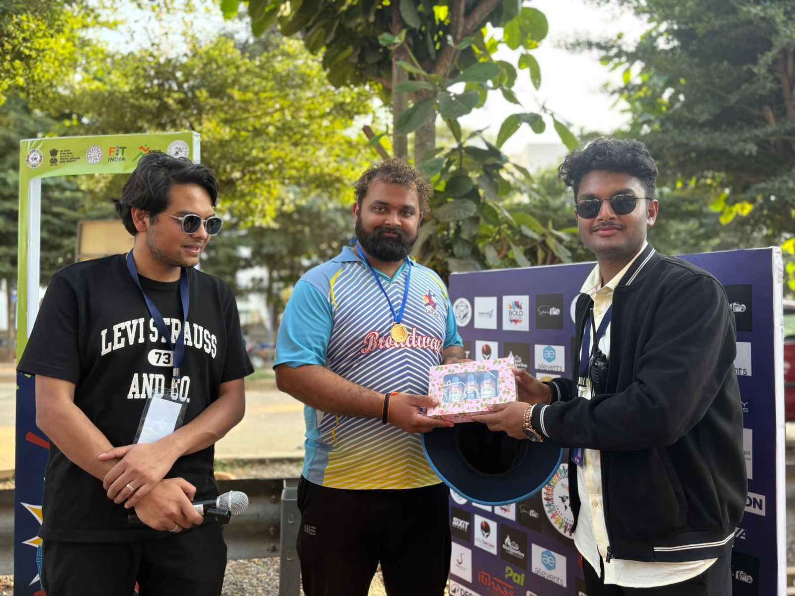 Post-match celebrations with title sponsors